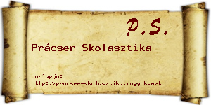 Prácser Skolasztika névjegykártya
